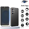 Protector de pantalla de privacidad antiespía para Samsung Galaxy S25 Plus, 2+2 pack de vidrio templado con protector de lente de cámara, dureza 9H, compatible con huella digital, vidrio de privacidad HD compatible con fundas 4