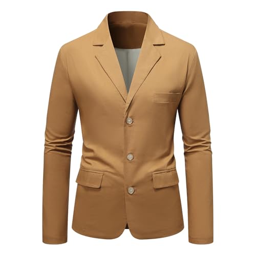 Casual Blazer for Men Big and Tall Lightweight Sports Coat with Fake Pockets Long Sleeve Business Formal Outerwear2