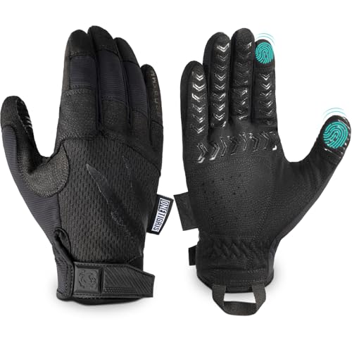 OneTigris OneTigri Touchscreen Handschuhe Herren, Ultradünne Sport Handschuhe mit Grip & Atmungsaktiv, Fahrrad, Fitness, Laufen (M, Schwarz)