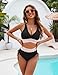 Edelqual High Waisted Bikini Sets for Women Tummy Control Swimsuits Two Piece Bathing Swim Suit Summer Beach Swimwear Color Block Fashion Trendy Clothes Twisted Front (Black,M)
