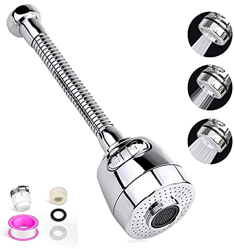 N/S 360 Degree Swivel Kitchen Sink Faucet Aerator Tap Aerator Faucet Nozzle for Kitchen, Bathroom Faucet (Long)