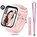 WiFi/WLAN günstig Kaufen-OKYUK 4G Smartwatch für Kinder, GPS-Tracker, mehrere Desktop-Stile zur Auswahl, Zwei-Wege-Anrufe, Bildkompetenz, SOS, WLAN, wasserdichter Touchscreen für 4–12 Jungen und Mädchen (T45 Rosa)