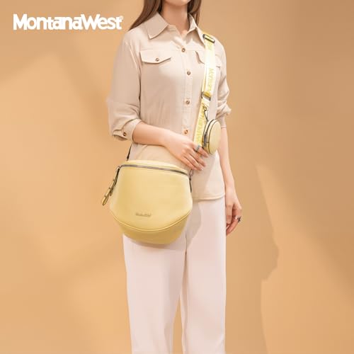 Image of Montana West Crossbody Bag for Women, Large Bum Bag Purse Soft Vegan Leather Travel Fanny Pack with Coin Purse