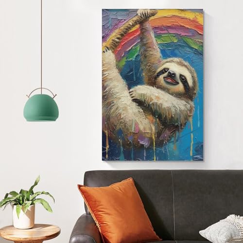 Impression sur toile décoration murale sloth bxyafekud tableau 50x75