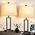 Lolikit 23.5" Touch Control Table Lamps, Metal Bedside Lamp for Bedroom Set of 2 with USB A+C Ports & AC Outlet, 3-Way Dimmable Nightstand Lamp for Living Room (LED Bulb Included)