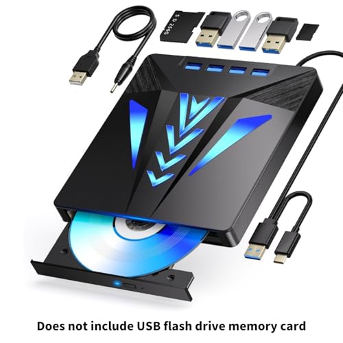 Unidad externa de disco para laptop 6 en 1 con USB y ranura para tarjeta miniatura 5