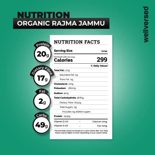 Image of Just Organik - Organic Rajma Jammu (1 kg) | certified organic | Red Rajma | Rajma 1kg | Loaded with Amino Acids and Protein | Vitamins and Minerals Rich | Red Kidney beans | No Preservatives