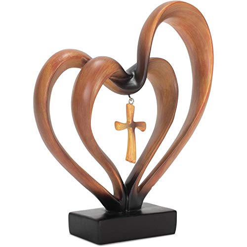 Dicksons Marriage Takes Three 8.5 x 9.5 Resin Stone Pedestal Table Top Decoration (Brown)