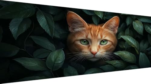 Grand tableau diamond painting feuille de chat pour illuminer la décoration de votre salon