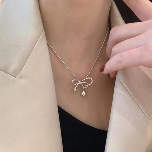 Pendentif élégant nœud scrub sur collier ajustable chaîne de clavicule - 6