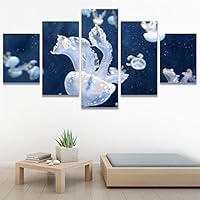 SIGNWIN 5 Panel Canvas Wall Art Light Float for Home Decorations Ready to Hang - 60