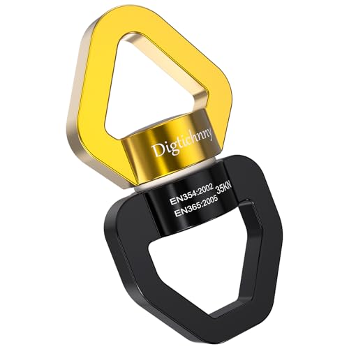 Digtichnny Swing Swivel, 35KN Safety Rotational Device, Swing Spinner for Web Tree Swing, Aerial Dance, Children's Swing, Hanging Hammock Black-Gold