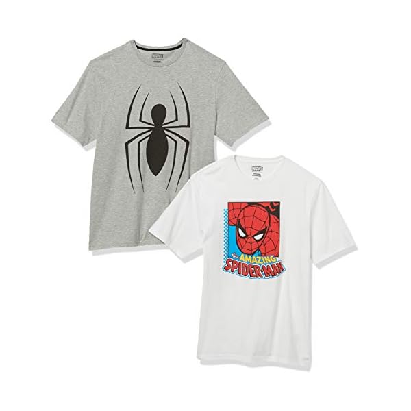 Amazon Essentials Disney | Marvel | Star Wars Men's Regular-Fit Crewneck T-Shirts, Pack of 2
