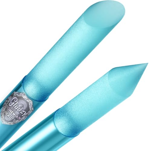 Lima de Cristal Empujador de Cutículas - Palo de Manicura, Eliminación de Precisión Profesional de las Cutículas, la Superficie Abrasiva no se Desgasta, Calidad Checa Firmada Gladzy