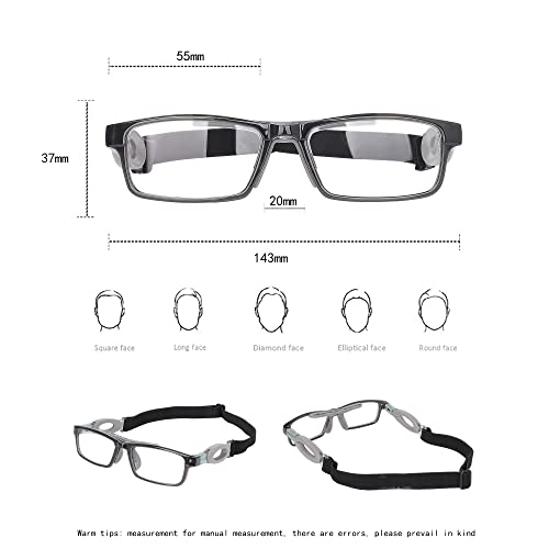 Soogree Sport Safety Goggles Glasses Racquetball Basketball Goggles Sports Eyewear Protective Glasses Lens Replaceable Scratch Resistant Protective Eyewear (8040 Gray Frame Gray Pad) #TOP1
