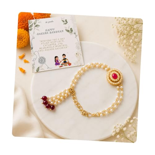 Image of I Jewels Stylish Pearl Hanging Adjustable Bracelet For Bhabhi /Sister (R096-L)