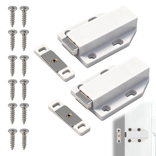 Pack de 2 Abridores Magnéticos Push to Open para Puertas de Armario, Sistema de Cierre a Presión para Cajones de Cocina y Puertas de RV, Cierre Seguro y Moderno, Instalación Sencilla y Versátil