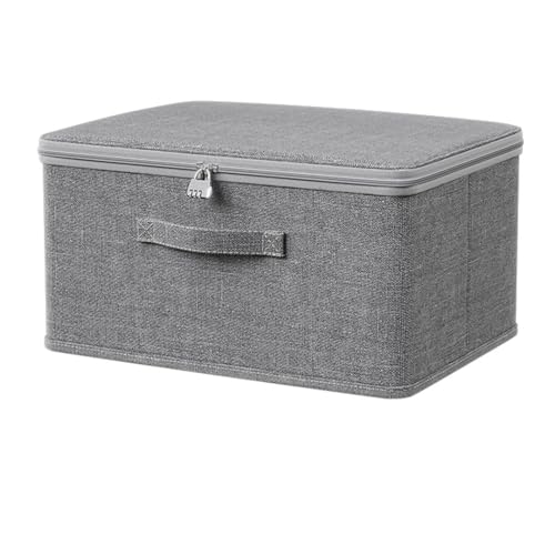 MaT store 鍵付き 収納ボックス 鍵付きボックス 衣類ケース 蓋付き収納 ダイヤル錠 折りたたみ (Lサイズ)