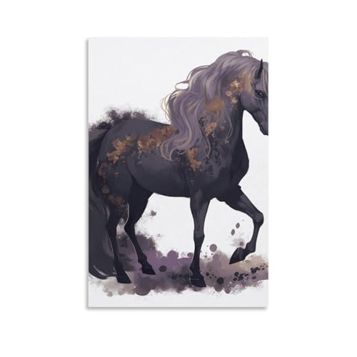 Impression sur toile cheval violet - Tableau haut de gamme pour l'élégance de vos murs