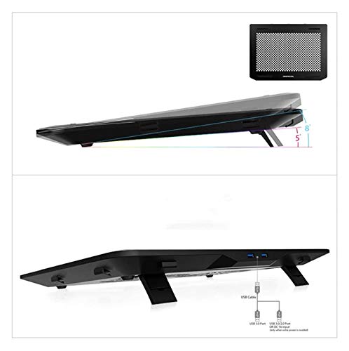 Base de enfriamiento para laptop con luces y doble ventilador miniatura 4