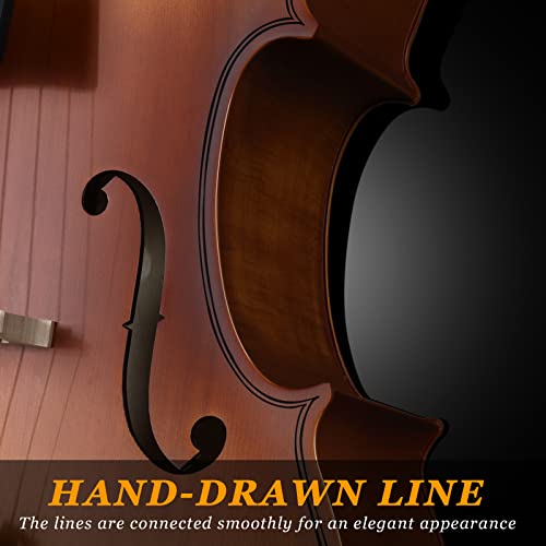 image for Ktaxon 4/4 Ebony Fitted Cello, Acoustic Cello Full Size cello with 7mm