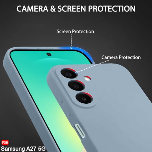 Image of TheGiftKart Genuine Liquid Silicone Back Cover Case for Samsung Galaxy A27 5G | Soft Micro-Fibre Lining Inside | Camera Protection Bump | Shockproof Back Cover Case for Samsung A27 (Silicone, Blue)