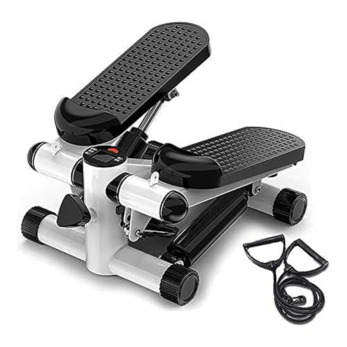 Image of Portable 2-in-1 Mini Stepper Machine with Adjustable Resistance Bands, LCD Monitor,Legs, Thighs, Waist,Tone Your Buttocks, Cardio Exercise and 2 Bungee Cords for Home /Gym Workouts for All.