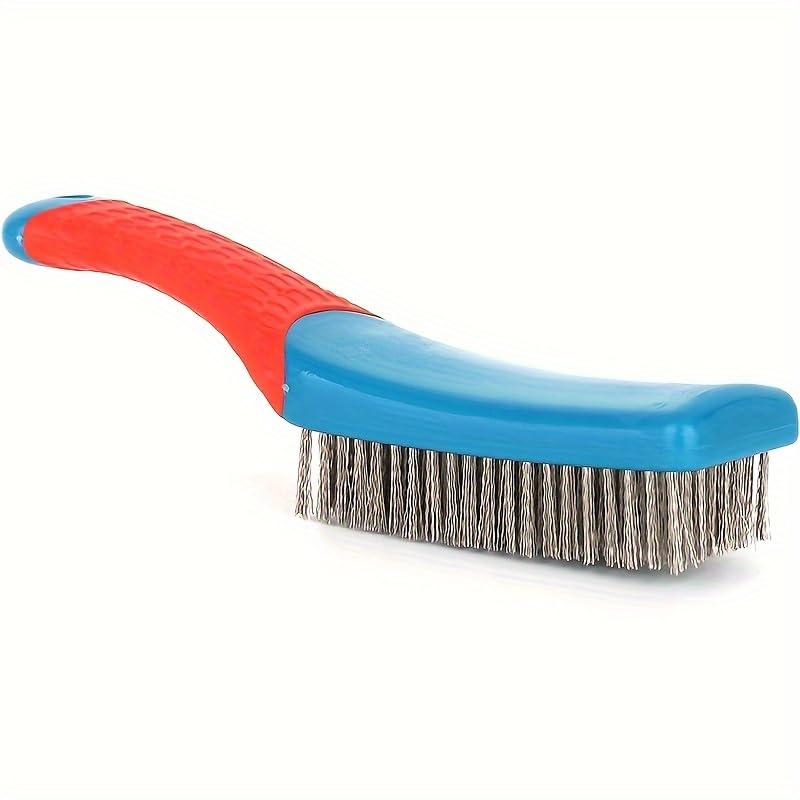 Cepillo de alambre de acero inoxidable, mango de plástico ergonómico, perfecto para eliminar óxido, lodo, suciedad y pintura, limpieza profunda