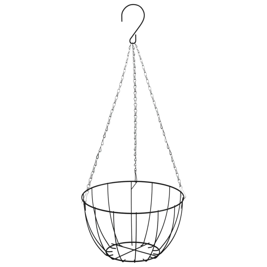 Pflanzampeln 4 Stück Schwarz mit Kokoseinlagen Ø 30x52 cm für Garten Balkon Terrasse Indoor Outdoor Pflanzenpflege