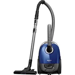 PHILIPS 3000 Series Vacuum Cleaner with Bag, 99.9% Dust Suction*, 900 W, Allergen Filter, Compact and Lightweight, Built-in Brush, Dark Blue (XD3110/09)