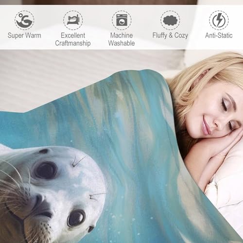 Plaid phoque en flannel supérieure : couverture de lit douce et durable