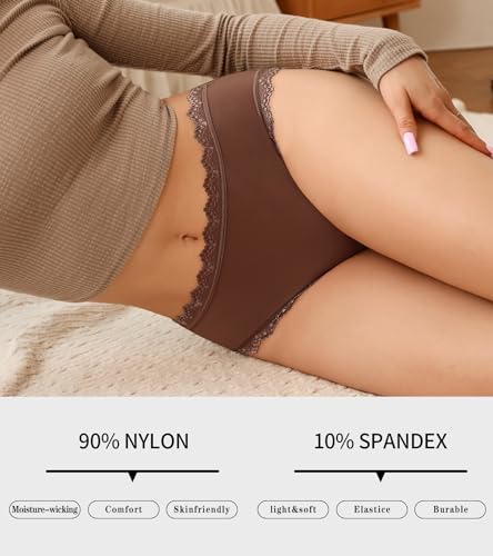 Image of Eiggam Women's Cotton Bikini Panties,High-Cut Full Coverage Stretch Cool Underwear for Women