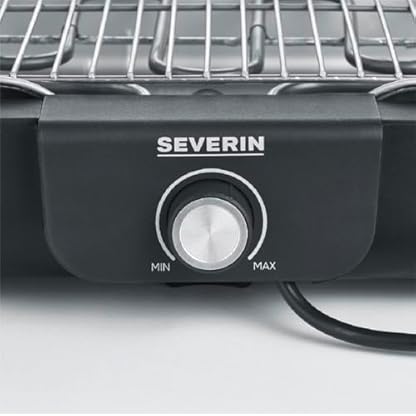 SEVERIN Tischgrill mit hochwertigem Edelstahl-Grillrost, für drinnen und draußen, 2.300 W, schnelle Aufheizzeit, Temperaturregelung thermostatgesteuert, schwarz, PG 8554 – Bild 6