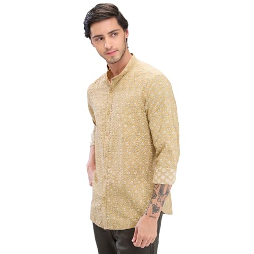 Image of Spykar Men's Slim Fit N /A Full Sleeve Printed Casual Shirts