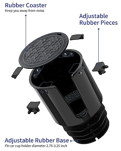 JOYTUTUS Large Stable Cup Holder Expander for YETI, Hydro Flask, Hold 18-40 oz Bottles and Mugs, Car Cup Holder Adapter with Adjustable Rubber Base - Image 6