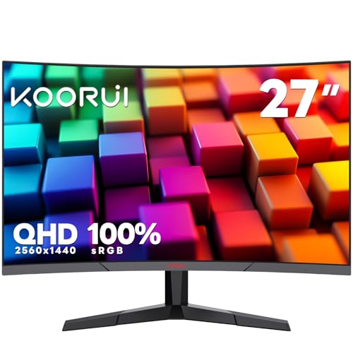 Amazon.com: KOORUI 27 inch Monitor, 2K QHD 1440p Monitor Curved