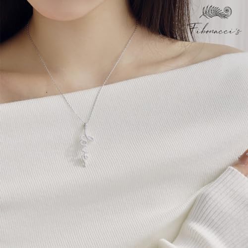 Fibonacci'sCollier avec Pendentif en Argent Sterling 925 avec Motif Graffiti « Love » et zircone cubique avec boîte Cadeau de Luxe – vue 3