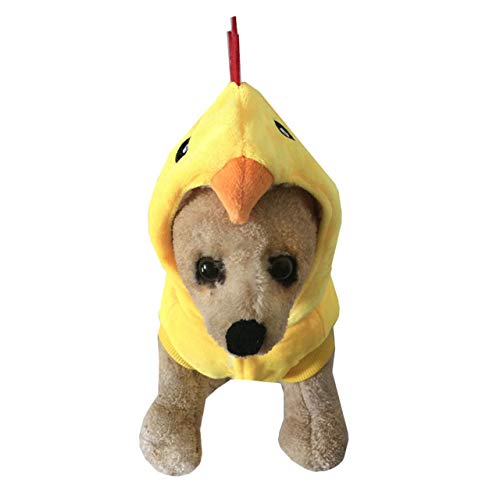 Mogoko Funny Dog Chicken Costume, Pet Halloween Christmas Rooster Cosplay Dress, Adorable Cat Apparel Animal Warm Outfits Clothes(M Size, Yellow) #TOP3