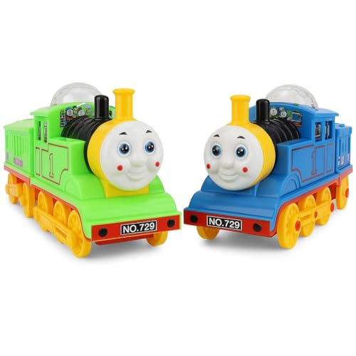 Image of K D Musical Flash Train Toy with 3D Lights - Bump & Go Action | Battery Operated Toy for Kids with Music, Colourful Lights, and Auto Movement | Durable & Safe (Green)