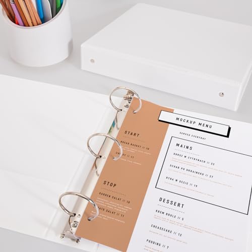 Image of COMIX Sturdy 3 Ring Binder 2 Inch with Clear View Cover | PVC-Free,2.4mm Thick,Holds 450 Sheets,Fits US Letter Paper,Office & School Use,6 Pack (White)