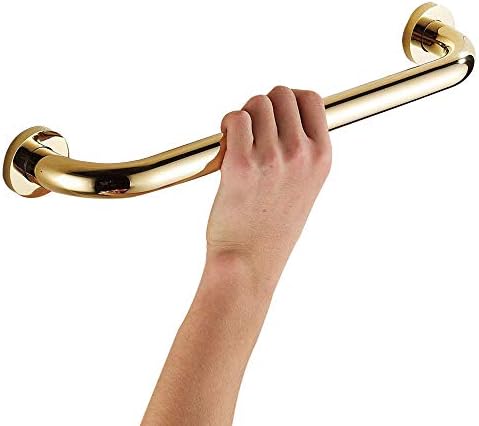 Leyden TM Home Care 20-Inch Gold Balance Assist Bath Grip Grab Bar Concealed Mounting, Solid Brass, Gold Finish