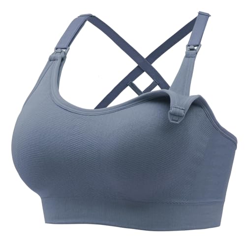 Image of Angelhood Nursing Bras for Breastfeeding, Seamless Nursing Sports Bra Medium Impact Support Maternity Bras for Pregnancy
