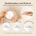 KeaBabies Bio Bambus Stilleinlagen - 14 Stilleinlagen Waschbar + Wäschebeutel - Wiederverwendbare Breast Pad für die Mutterschaft - Waschbar, Weich und Saugfähig (Soft White, L 12.7cm)