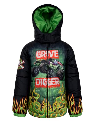 Image of Monster Jam Boys' Hooded Puffer Jacket Toddler to Big Kid