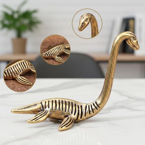 Figura de Estatua de Lago Ness en Latón Sólido Dorado miniatura 3