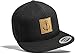Cap Herren Flexfit Snapback : Anker (Leder-Patch) - Basecap Herren & Damen Baseball Cap Männer Schwarz Kapitänsmütze (Schwarz)