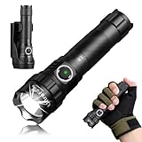 UltraFire Wiederaufladbare LED Taschenlampe mit Holster, 1800 Lumen USB-C Taktische Taschenlampe, 3 Modi mit Doppelschalter für Polizei/Gesetzesvollzug/Patrouille/Hausnotruf, UF3 PRO