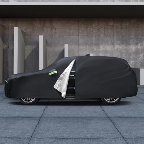 Image of Car Cover Fit for Mercedes Benz E-Class Sedan E300 E350 E450 /E43 E53 E63 AMG (2006-2026), Migaven Waterproof Full Exterior Cover Sun Rain Protection with Door Zipper, Black