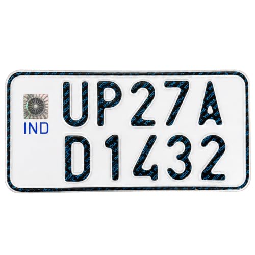 Image of TRYGIX Bike Back Number Plate only, Non-HSRP, Serial Number Not Included, Radium White. (Bike Single Plate Only)