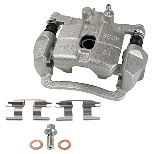 Image of TRQ Rear Brake Caliper Set Zinc Coated Brackets Hardware Compatible with 2005-2006 Saab 9-2X 2004-2008 Subaru Forester 2004-2007 Impreza